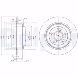 Disque de frein DELPHI BG2826 arrière, plein, 2 pièce