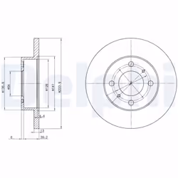 Disque de frein DELPHI BG2809 avant, plein, 2 pièce