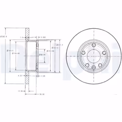 Disque de frein DELPHI BG2898 avant, plein, 2 pièce