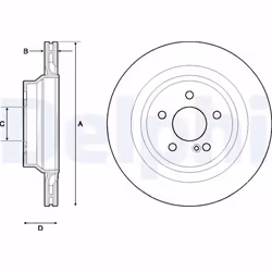 Disque de frein DELPHI BG4705C arrière, ventilé, à haute teneur en carbone, 2 pièce