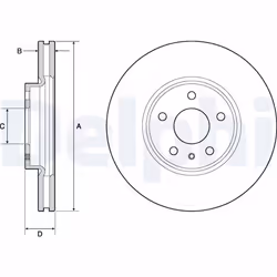 Disque de frein DELPHI BG4702C avant, ventilé, 2 pièce