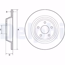 Disque de frein DELPHI BG4703C arrière, plein, 2 pièce