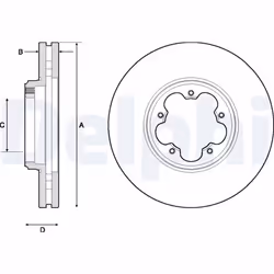 Disque de frein DELPHI BG9150 avant, ventilé, 1 pièce