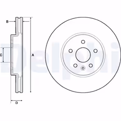 Disque de frein DELPHI BG4710C avant, ventilé, 2 pièce