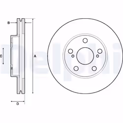 Disque de frein DELPHI BG4711C avant, ventilé, 2 pièce