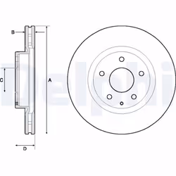 Disque de frein DELPHI BG4713C avant, ventilé, 2 pièce