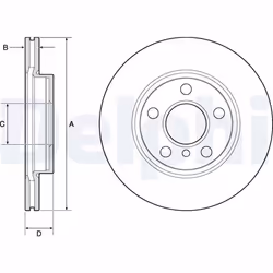 Disque de frein DELPHI BG4704C avant, ventilé, à haute teneur en carbone, 2 pièce