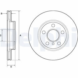 Disque de frein DELPHI BG4704C avant, ventilé, à haute teneur en carbone, 2 pièce