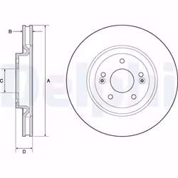 Disque de frein DELPHI BG4683C avant, ventilé, 2 pièce