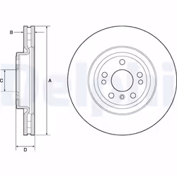 Disque de frein DELPHI BG9148C avant, ventilé, à haute teneur en carbone, 1 pièce