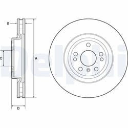 Disque de frein DELPHI BG9148C avant, ventilé, à haute teneur en carbone, 1 pièce