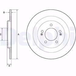 Disque de frein DELPHI BG4688C arrière, plein, 2 pièce