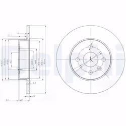 Disque de frein DELPHI BG3885C arrière, plein, 2 pièce