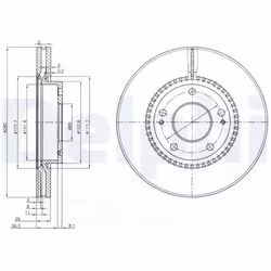 Disque de frein DELPHI BG3861C avant, ventilé, 2 pièce