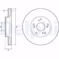 Disque de frein DELPHI BG4741C avant, ventilé, 2 pièce