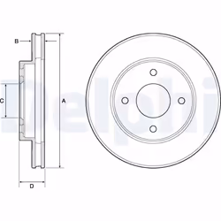 Disque de frein DELPHI BG4742C avant, ventilé, 2 pièce