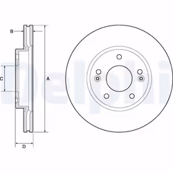 Disque de frein DELPHI BG4745C avant, ventilé, 2 pièce