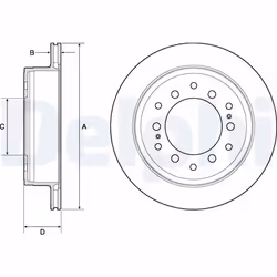 Disque de frein DELPHI BG4747C arrière, ventilé, 2 pièce