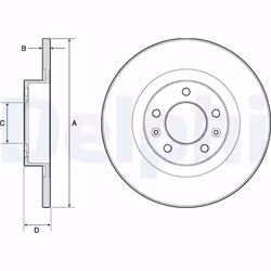 Disque de frein DELPHI BG4748C arrière, plein, 2 pièce