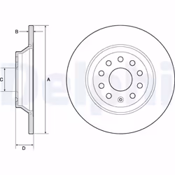 Disque de frein DELPHI BG4751C arrière, plein, 2 pièce