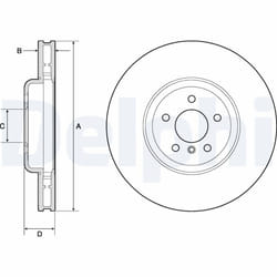 Disque de frein DELPHI BG9160C avant, ventilé, à haute teneur en carbone, 1 pièce
