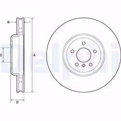 Disque de frein DELPHI BG9161C avant, ventilé, à haute teneur en carbone, 1 pièce