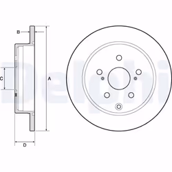 Disque de frein DELPHI BG4757C arrière, plein, 2 pièce