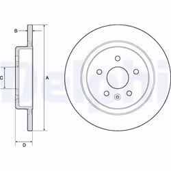 Disque de frein DELPHI BG4760C arrière, plein, 2 pièce