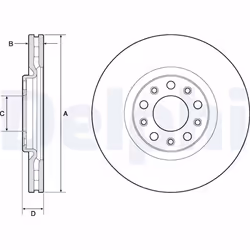 Disque de frein DELPHI BG4763C avant, ventilé, 2 pièce