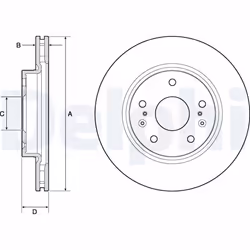 Disque de frein DELPHI BG4764C avant, ventilé, 2 pièce