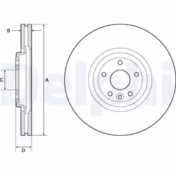 Disque de frein DELPHI BG9167C avant, ventilé, 1 pièce