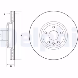Disque de frein DELPHI BG4765C avant, ventilé, 2 pièce