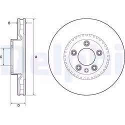 Disque de frein DELPHI BG9168C avant, ventilé, 1 pièce