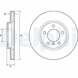 Disque de frein DELPHI BG4771C avant, ventilé, à haute teneur en carbone, 2 pièce