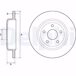 Disque de frein DELPHI BG4772C arrière, plein, 2 pièce