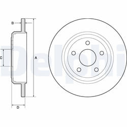 Disque de frein DELPHI BG4772C arrière, plein, 2 pièce
