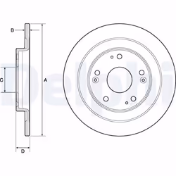 Disque de frein DELPHI BG4773C arrière, plein, 2 pièce