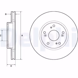 Disque de frein DELPHI BG4774C avant, ventilé, 2 pièce