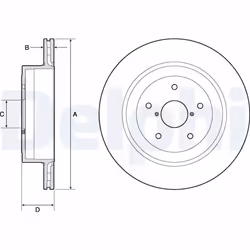 Disque de frein DELPHI BG4775C arrière, ventilé, 2 pièce