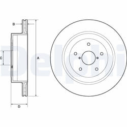 Disque de frein DELPHI BG4775C arrière, ventilé, 2 pièce