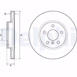 Disque de frein DELPHI BG4777C avant, ventilé, 2 pièce