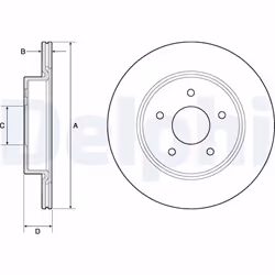 Disque de frein DELPHI BG4779C arrière, ventilé, 2 pièce
