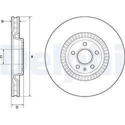 Disque de frein DELPHI BG9171C avant, ventilé, à haute teneur en carbone, 1 pièce