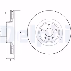 Disque de frein DELPHI BG9173C avant, ventilé, 1 pièce