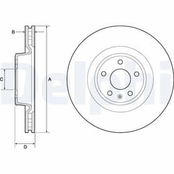 Disque de frein DELPHI BG9173C avant, ventilé, 1 pièce