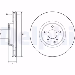 Disque de frein DELPHI BG9174C avant, ventilé, 1 pièce