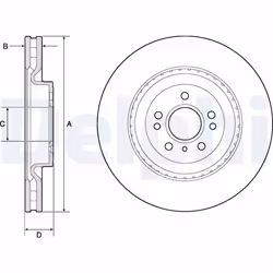 Disque de frein DELPHI BG9175C avant, ventilé, à haute teneur en carbone, 1 pièce