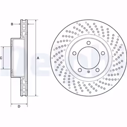 Disque de frein DELPHI BG4781C avant, ventilé, à haute teneur en carbone, 2 pièce