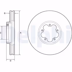 Disque de frein DELPHI BG9176C avant, ventilé, 1 pièce
