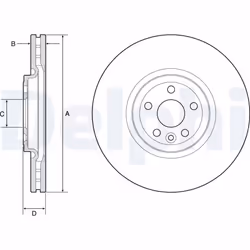 Disque de frein DELPHI BG9178C avant, ventilé, à haute teneur en carbone, 1 pièce